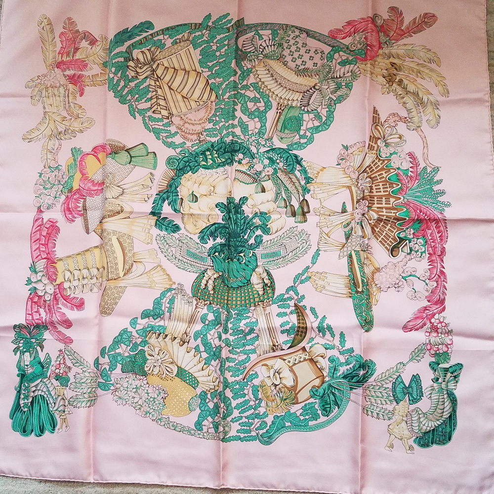AUTHENTIC Hermes Silk Scarf 'CHAPEAU!' 90cm